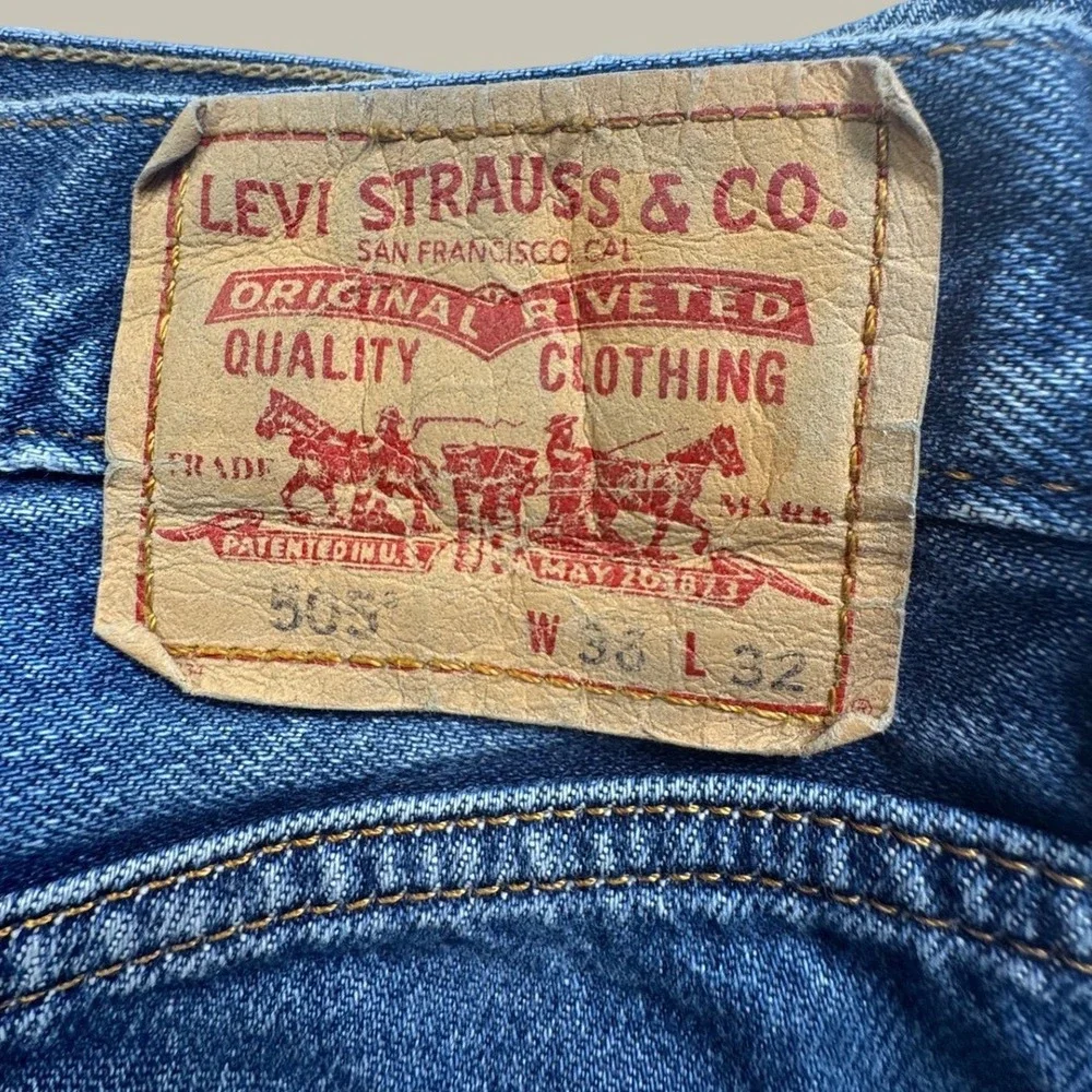 VTG Y2K Levi's 505 Regular Fit‎ Jeans Men's 36x32 Blue Medium Wash Straight Leg